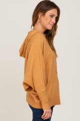 Camel Soft Knit Drawstring Hoodie