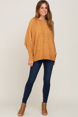 Camel Soft Knit Drawstring Hoodie