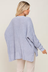 Light Blue Chunky Knit Oversized Cardigan