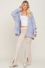 Light Blue Chunky Knit Oversized Cardigan