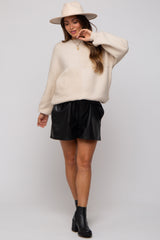 Cream Textured Checker Maternity Sweater