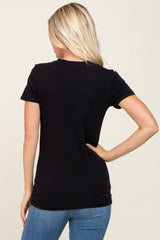 Black Basic Crew Neck Tee