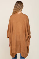 Camel Knit Open Front Maternity Cardigan