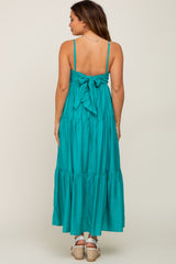 Green Tiered Maternity Maxi Dress