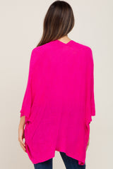 Fuchsia Dolman Short Sleeve Maternity Cardigan