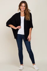 Black Dolman Short Sleeve Cardigan