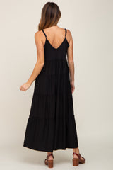 Black Tiered Sleeveless Maxi Dress