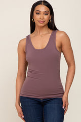 Brown Seamless Maternity Tank Top