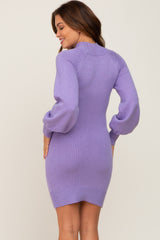 Lavender Mock Neck Maternity Sweater Dress