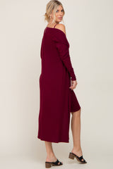 Burgundy Ribbed Cardigan 2 Piece Set