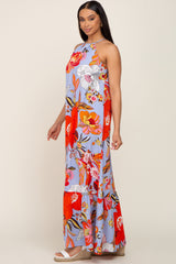 Periwinkle Floral Halter Maxi Dress