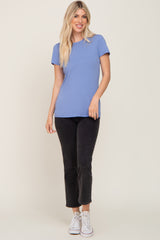 Blue Basic Crew Neck Tee