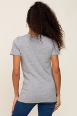 Heather Grey Basic V-Neck Tee