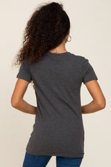 Charcoal Basic V-Neck Tee