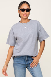 Heather Grey Oversized Basic Tee