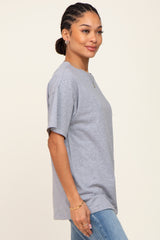 Heather Grey Oversized Basic Tee