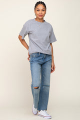 Heather Grey Oversized Basic Tee