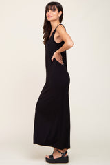 Black Basic Sleeveless Maxi Dress