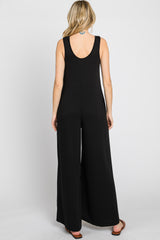 Black Wide Leg Sleeveless Jumpsuit