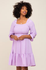 Lavender Smocked Ruffle Dress