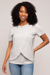 Heather Grey Bravado Designs Short Sleeve Nursing Top