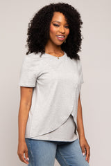 Heather Grey Bravado Designs Short Sleeve Nursing Top