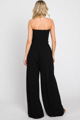 Black Front Tie Crop Top and Pant Set