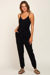 Black Sash Tie Jumpsuit