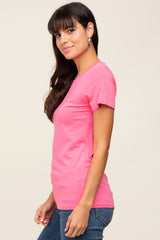 Fuchsia Basic Crew Neck Tee