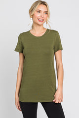 Olive Basic Crew Neck Tee