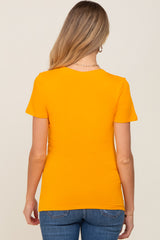 Orange Basic V-Neck Maternity Tee