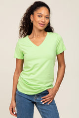 Lime Basic V-Neck Maternity Tee