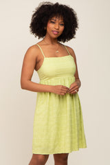 Lime Striped Sleeveless Maternity Dress