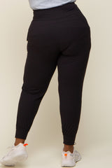 Black Soft Knit Plus Jogger Pants