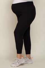 Black Soft Knit Maternity Plus Jogger Pants