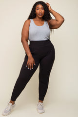 Black Soft Knit Maternity Plus Jogger Pants