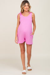 Pink Knot Strap Maternity Romper