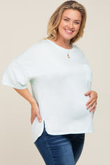 Mint Short Sleeve Pocketed Plus Maternity Top