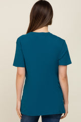 Teal Oversized Short Sleeve Maternity Top