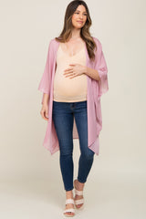 Pink Lightweight Side Slit Maternity Coverup