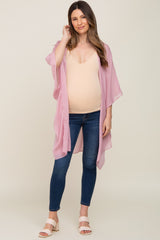 Pink Lightweight Side Slit Maternity Coverup