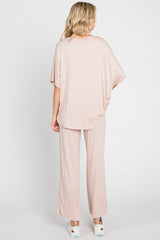 Light Pink Cropped Pant Set