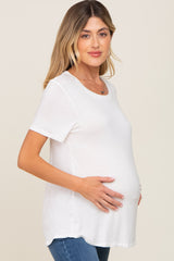 White Basic Maternity Tee