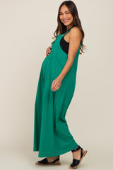 Green Maternity Wide Leg Jumpsuit