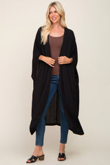 Black Open Front Long Maternity Coverup