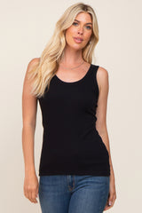 Black Ribbed Basic Maternity Tank