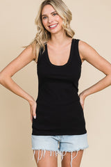 Black Ribbed Basic Tank