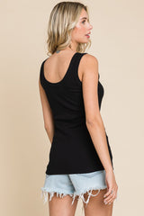 Black Ribbed Basic Tank