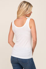 White Ribbed Basic Tank