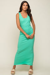 Mint Sleeveless Ribbed Maxi Dress